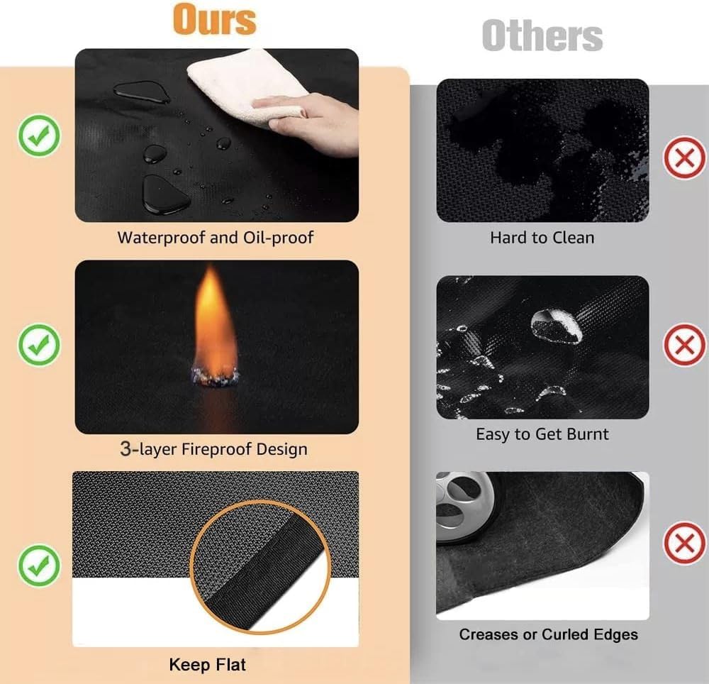 76x48in Double Sided Fireproof Grill Pad