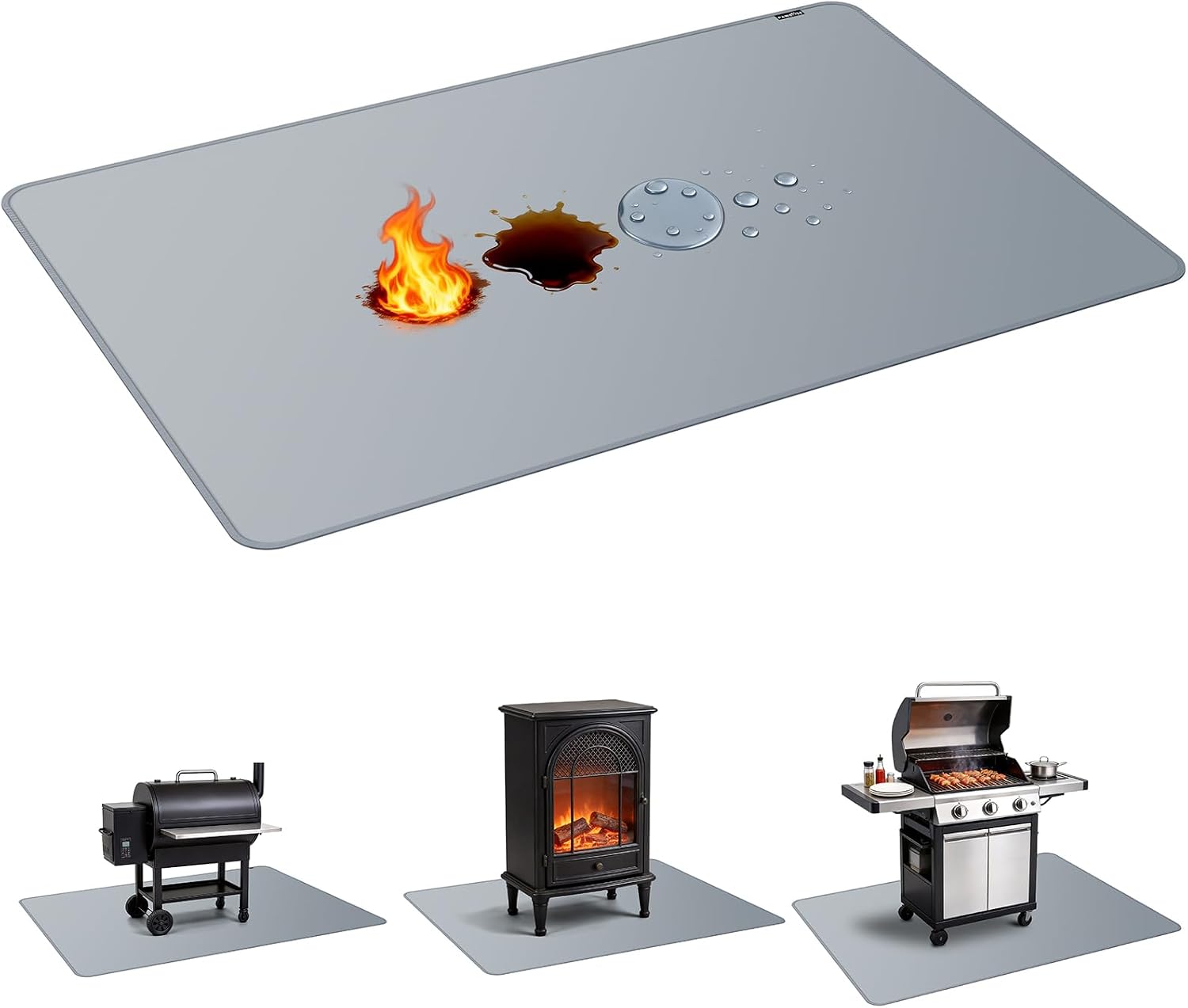65x48in Double Sided Fireproof Under Grill Mat