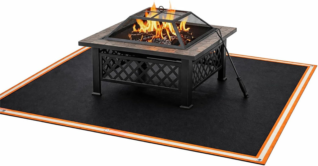 67x60in Triple Layer Fireproof Fire Pit Grill Mat