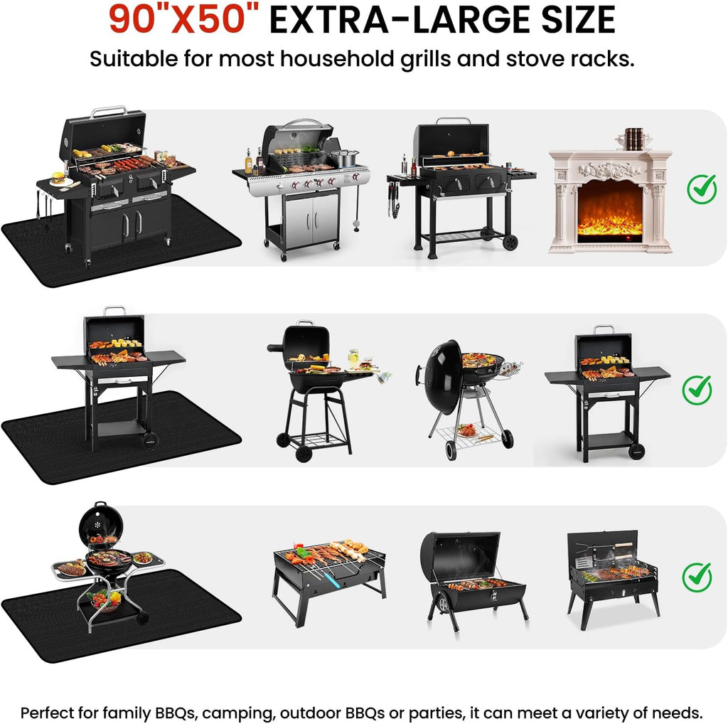 90x50in Double Sided Fireproof Grill Mat