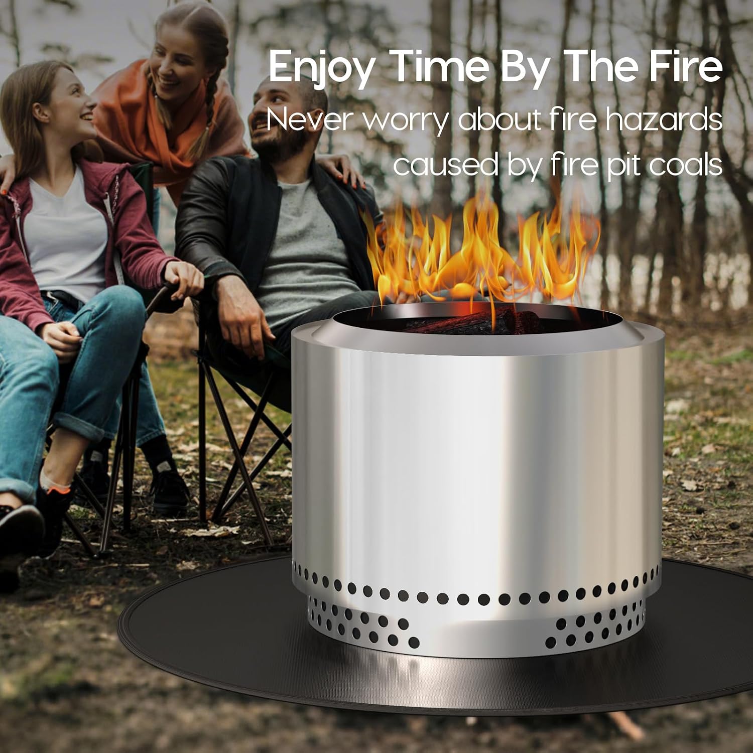 38in Round 5-Layer Fire Pit Mat for Solo Stove Bonfire