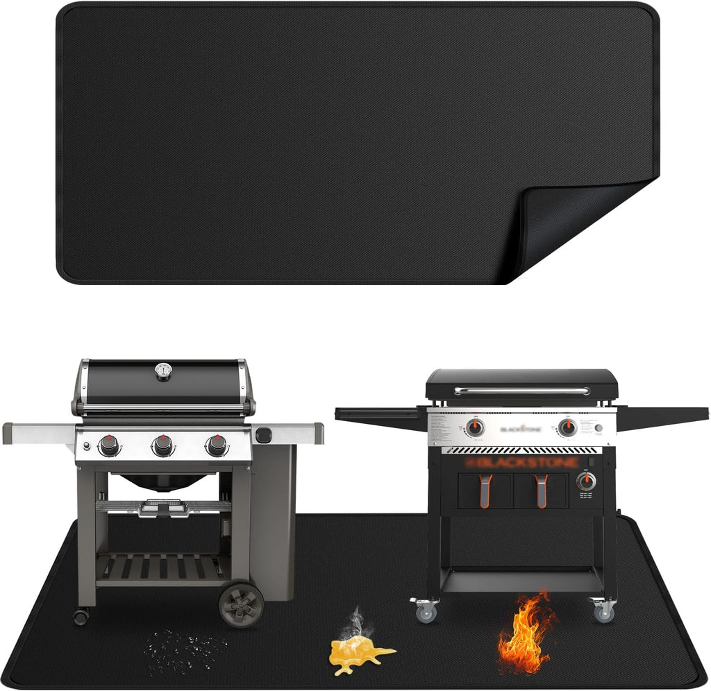100x39in Extra Large Double Sided Fireproof Under Grill Mat