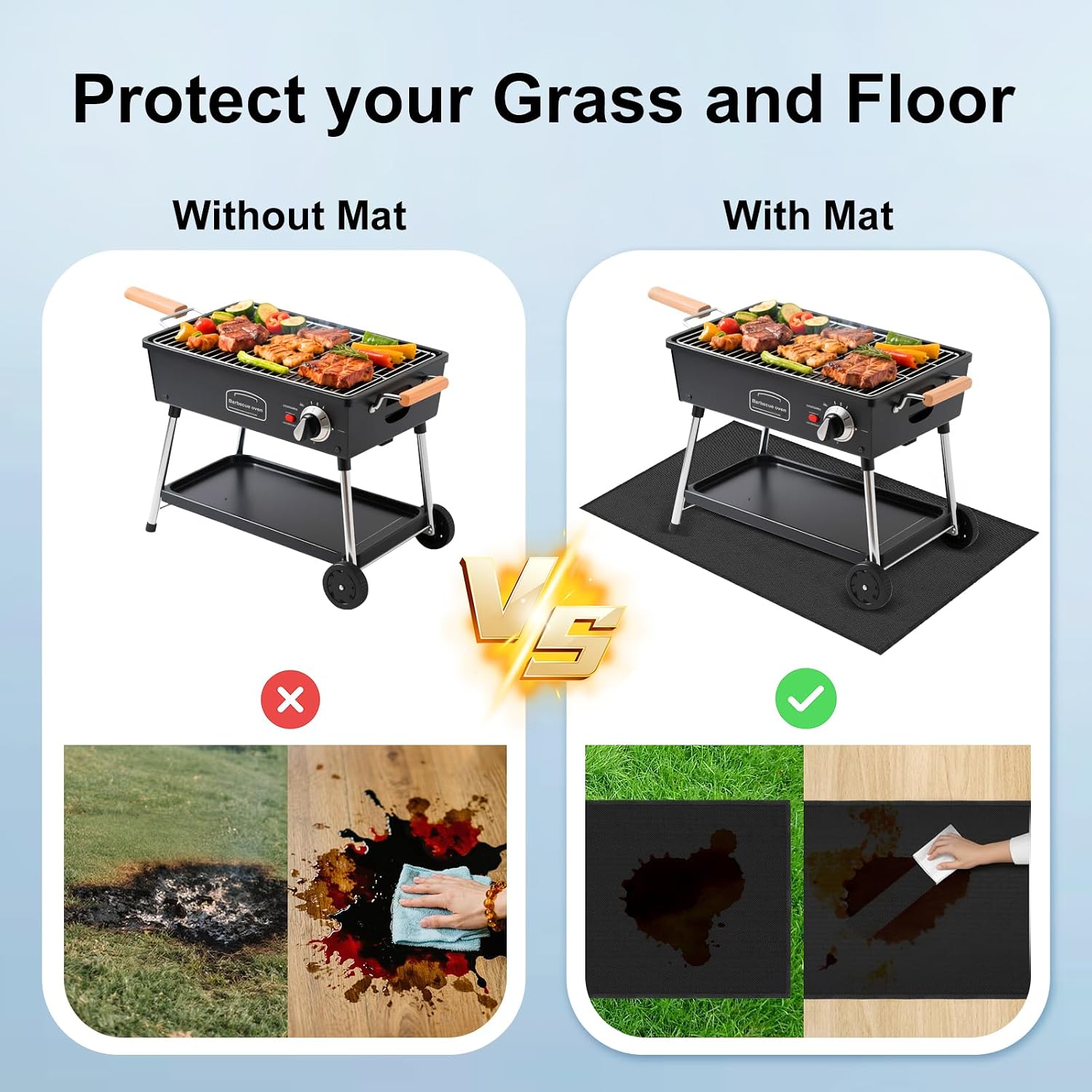 70x48in Double Sided Fireproof Grill Mat