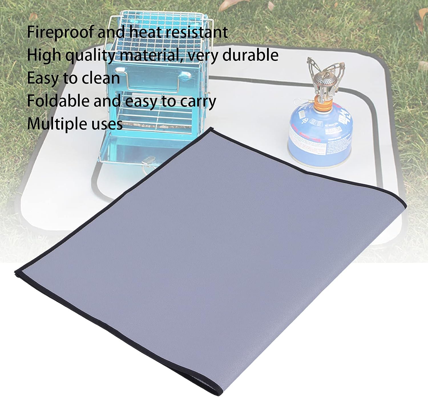 Gray Silicone Fiberglass Grill Mat