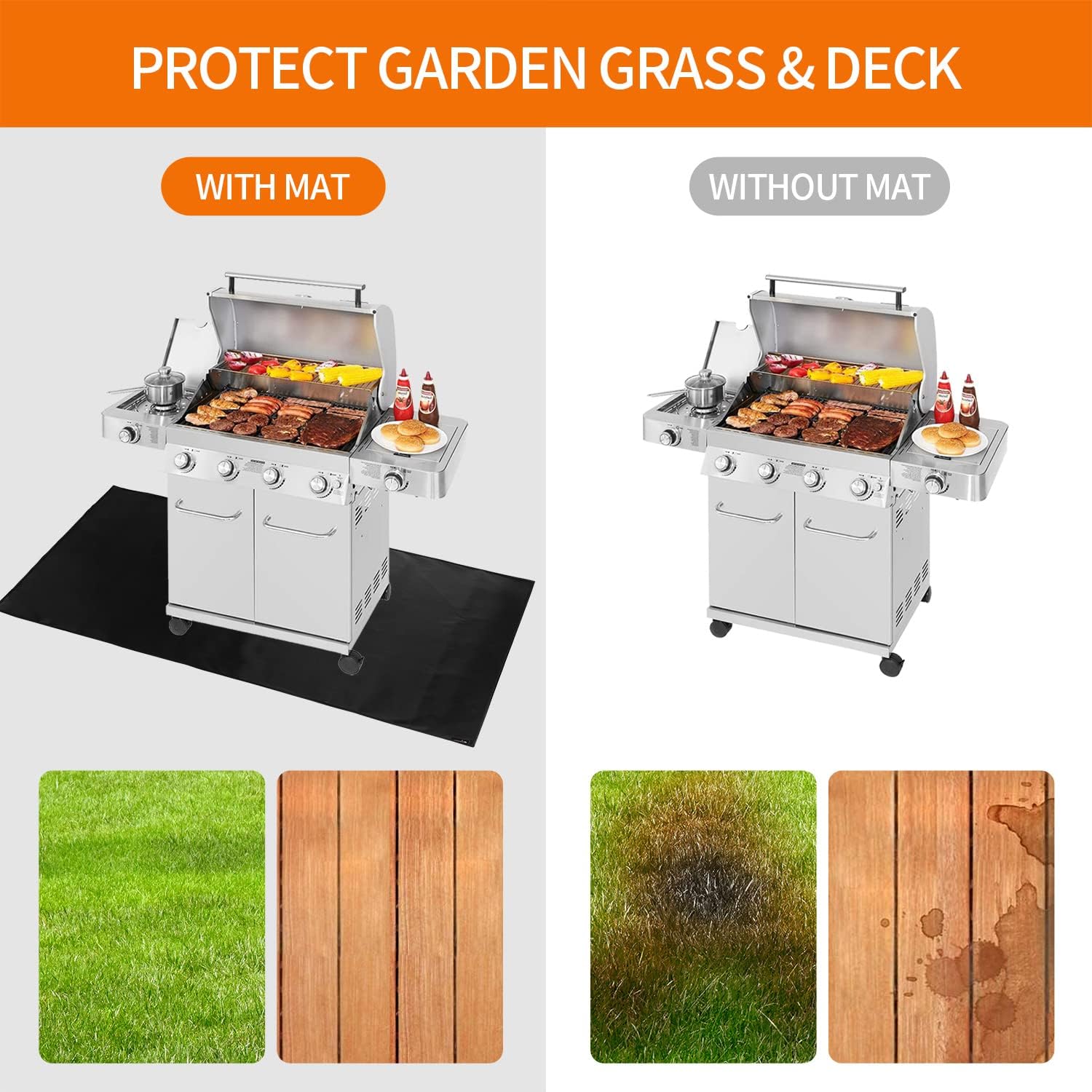 65x40in Double Sided Fireproof Grill Mat