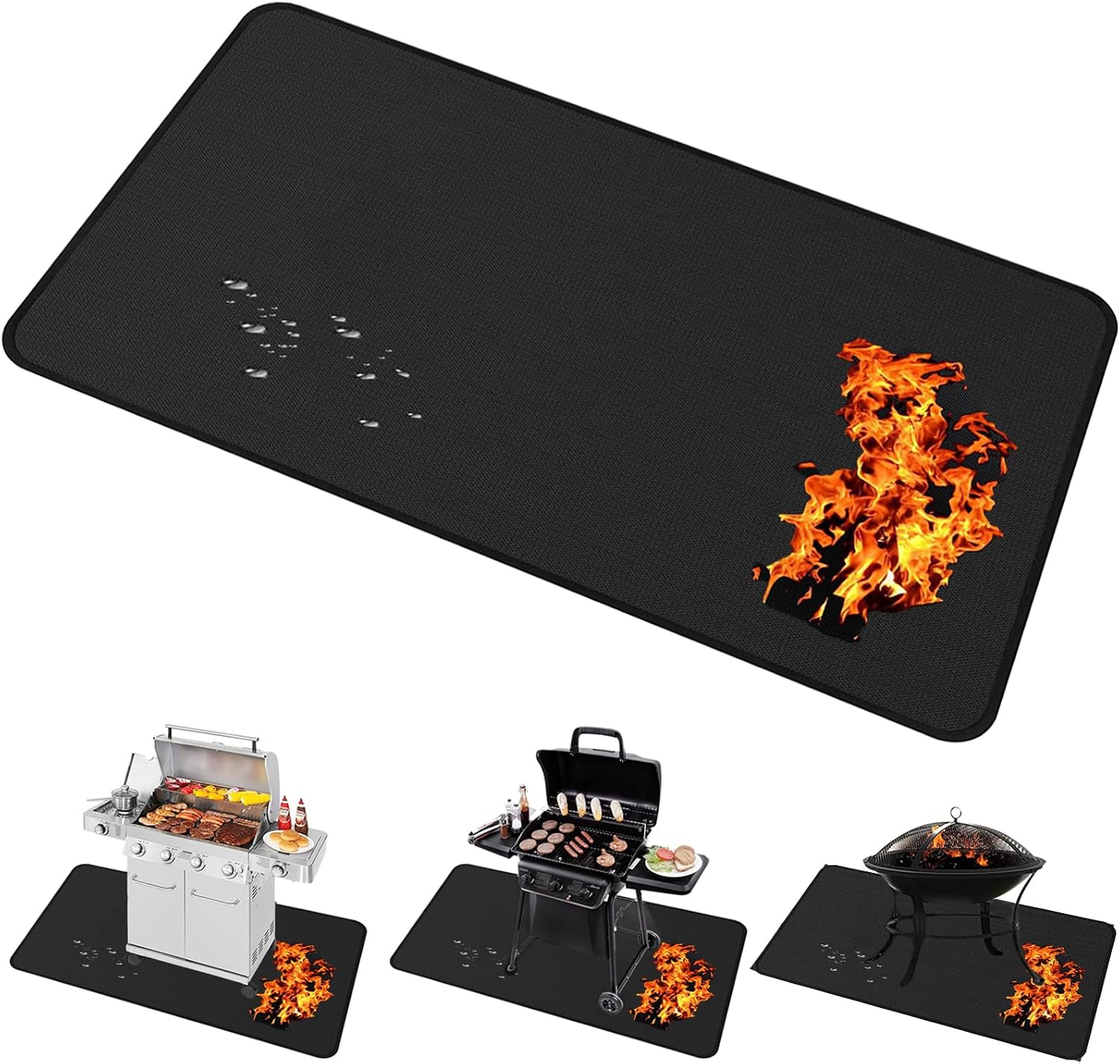 65x40in Double Sided Fireproof Grill Mat