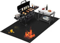 80x48in Black Heavy Duty Fireproof Under Grill Mat 0.02in