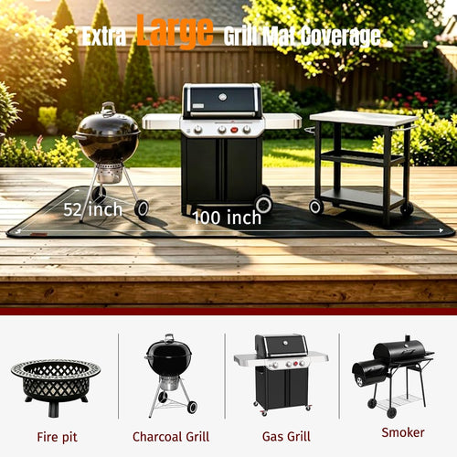 100x52in Non-Slip Fireproof Grill Mat