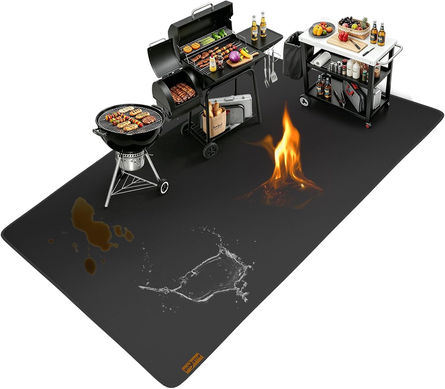 100x52in Non-Slip Fireproof Grill Mat