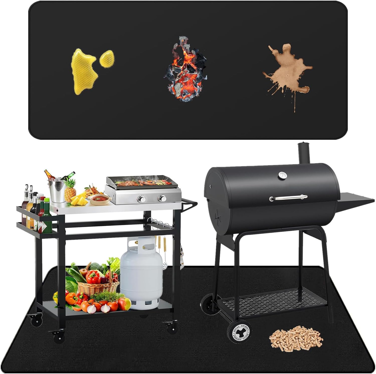 70x48in Double Sided Grill Mat