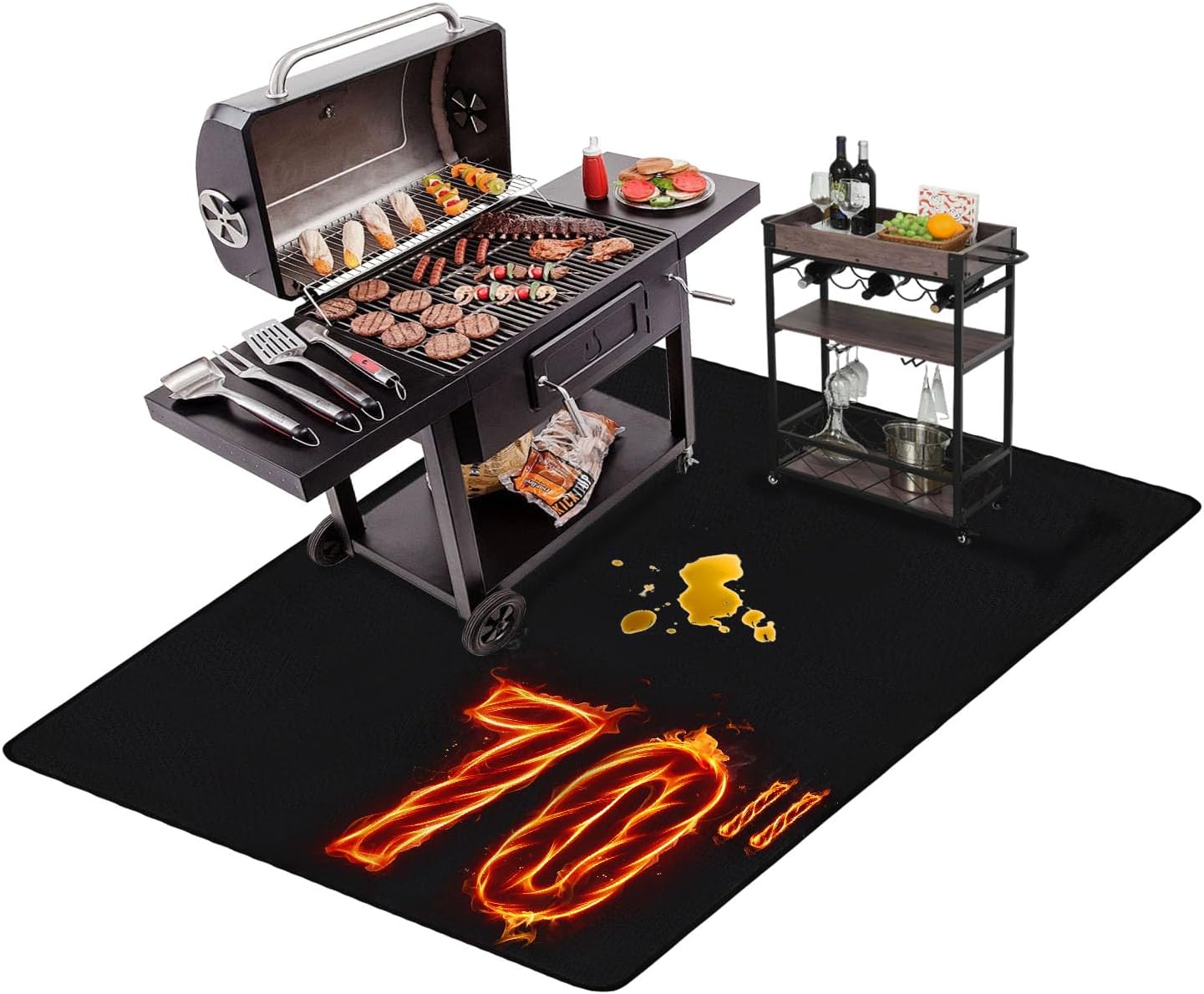 70x48in Fireproof BBQ Deck Mat