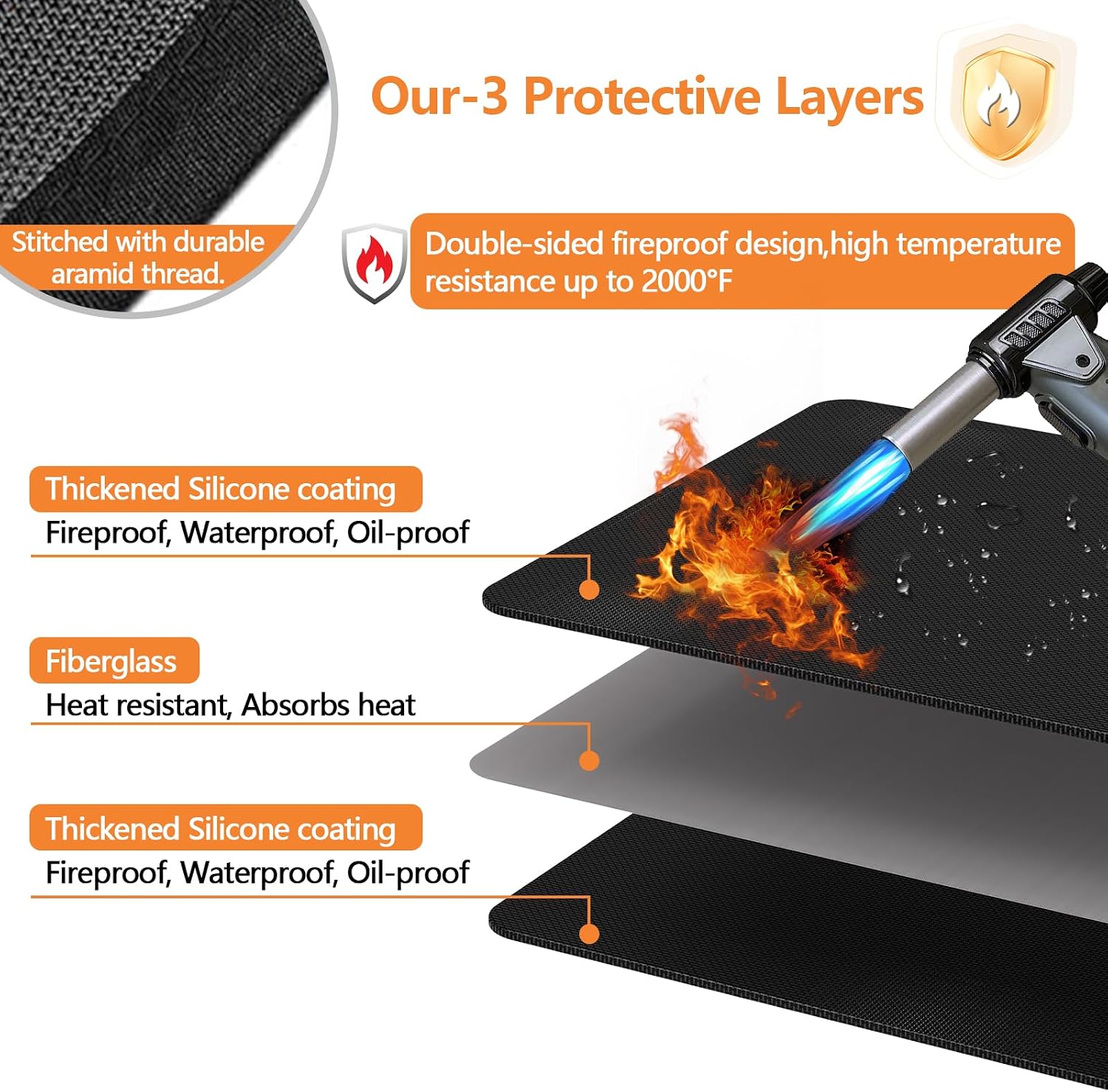 76x48in Fireproof Grill Mat
