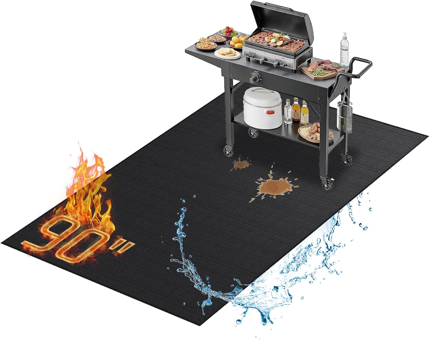 90x48in Double Sided Fireproof Grill Mat