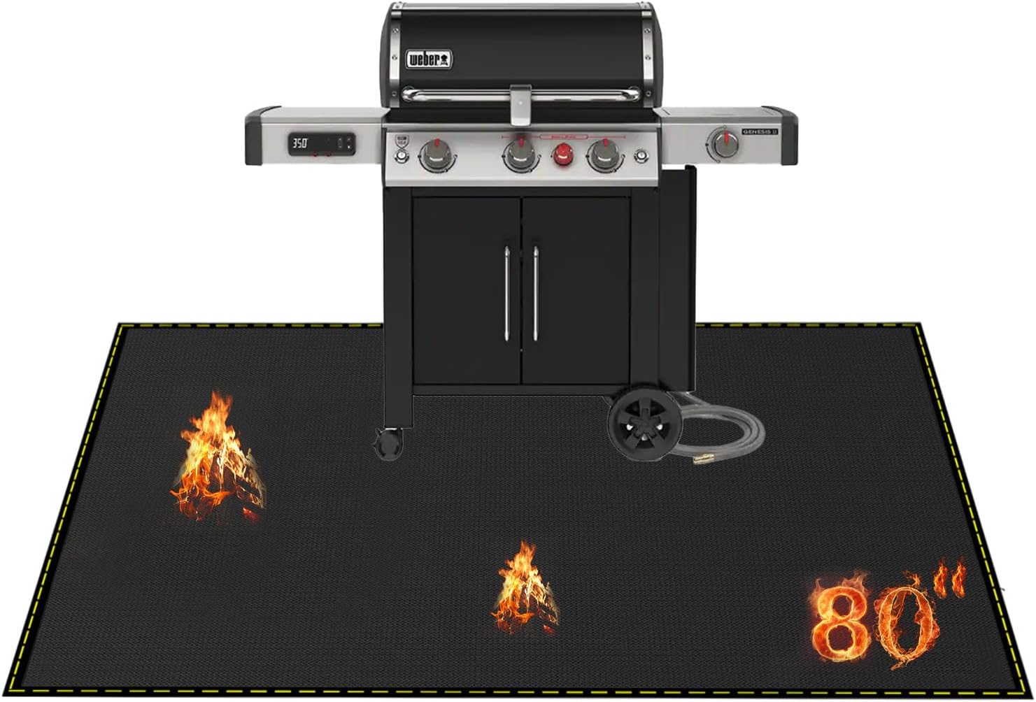 80x48in Silicone Fireproof Under Grill Pad