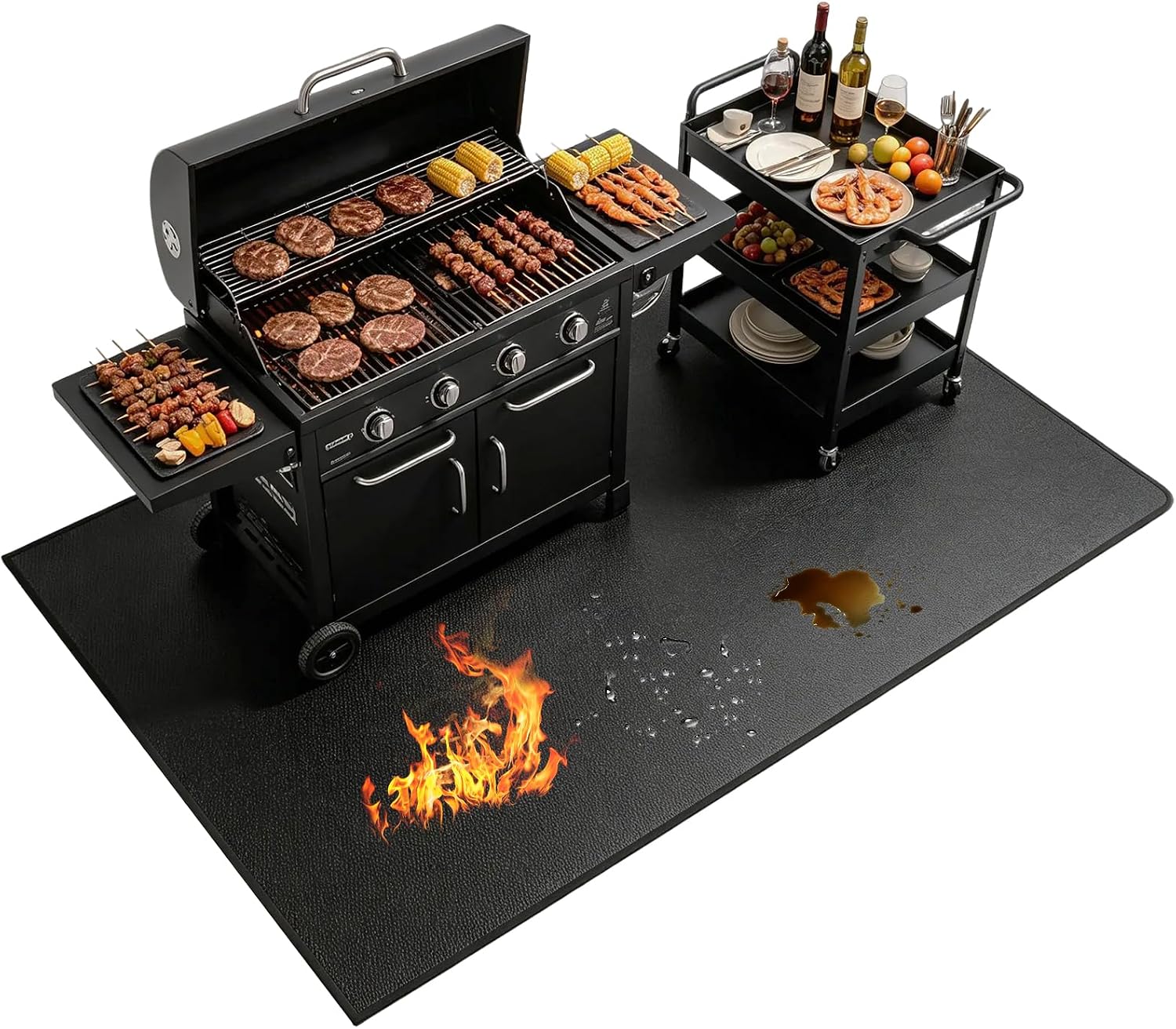 90x52in Double Sided Fireproof BBQ Under Grill Mat