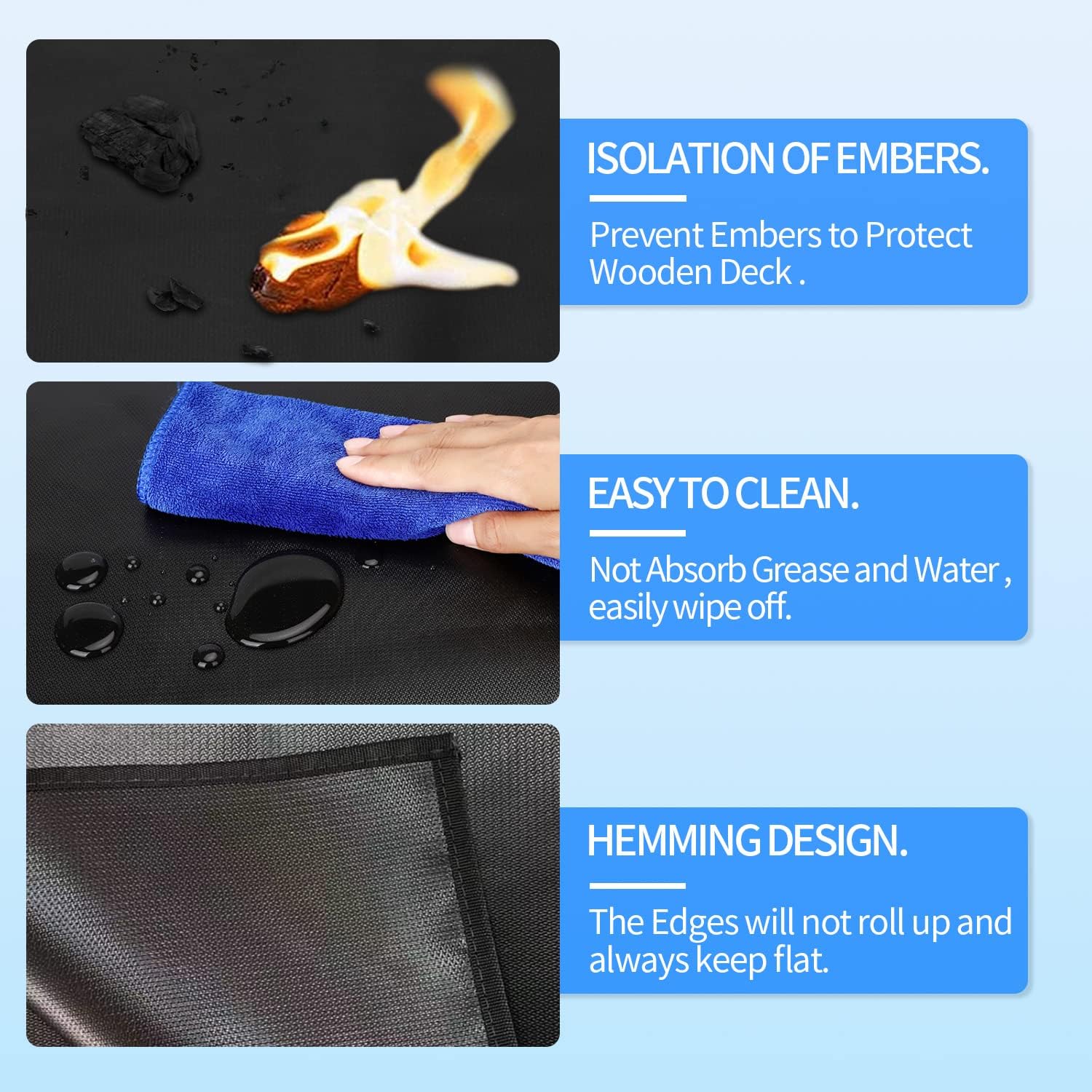 65x40in Double Sided Fireproof Grill Mat