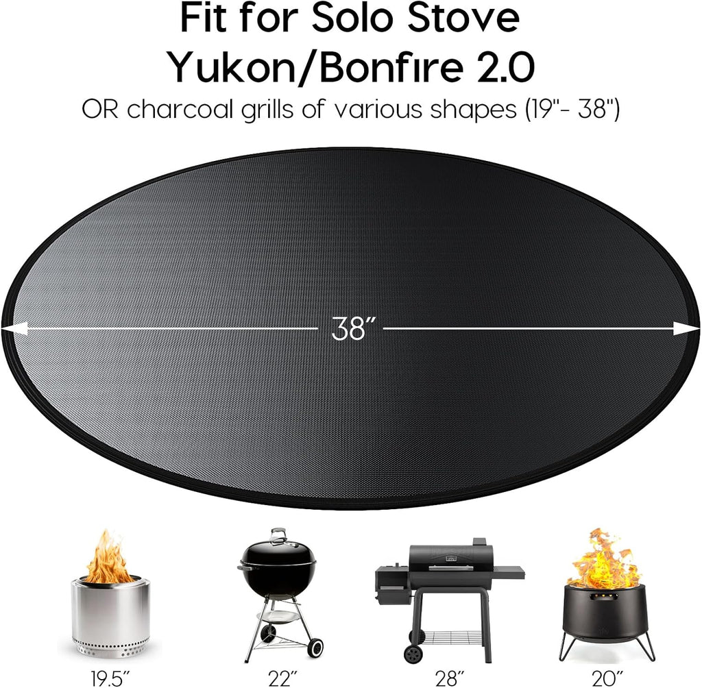 38in Round 5-Layer Fire Pit Mat for Solo Stove Bonfire