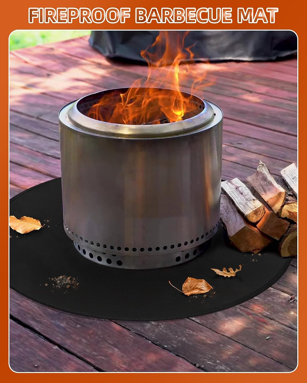 48in Round Double Sided Silicone Fire Pit Mat Up to 2000°F