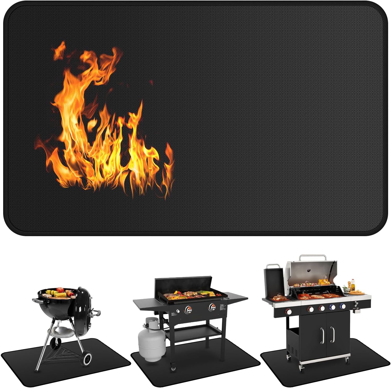 72x39in Double Sided Fireproof Under Grill Mat