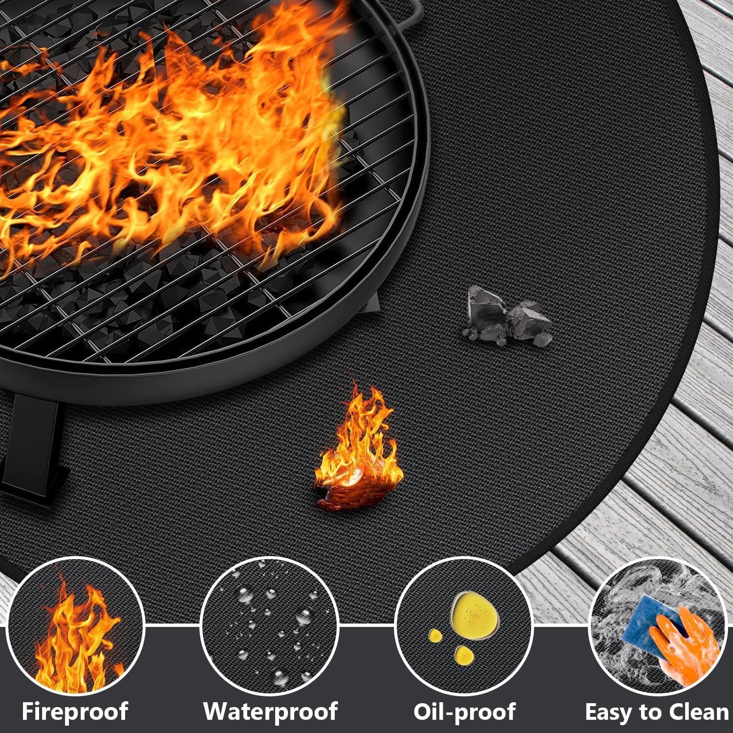 48in Round 4-Layer Fire Pit Mat for Solo Stove