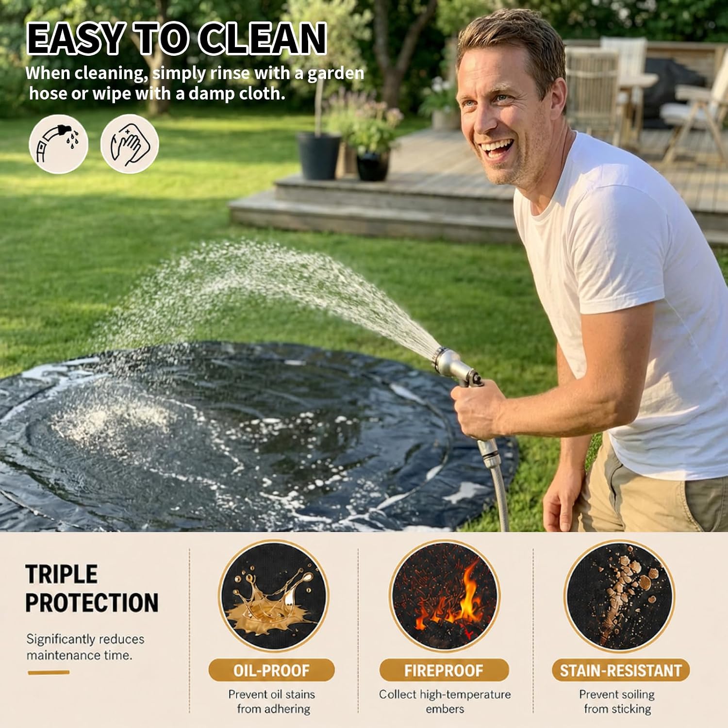 48in Round Double Sided Fire Pit Mat for Solo Stove