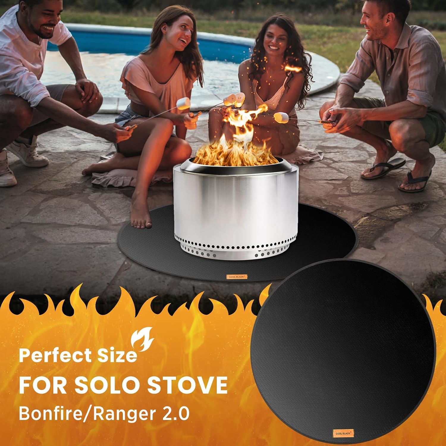 36in Round 5-Layer Double Sided Fire Pit Mat