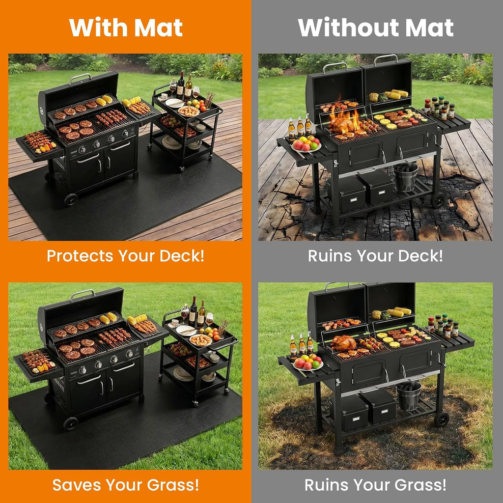 90x52in Double Sided Fireproof BBQ Under Grill Mat