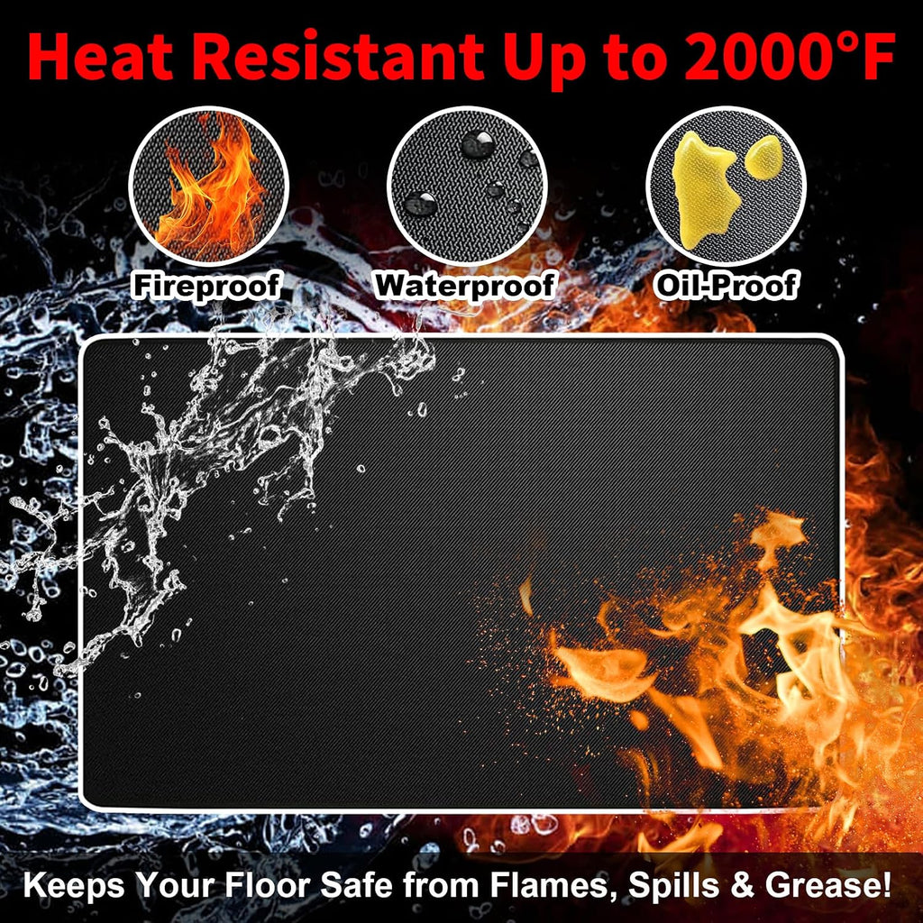 90x50in Weighted Corners Fireproof Under Grill Mat
