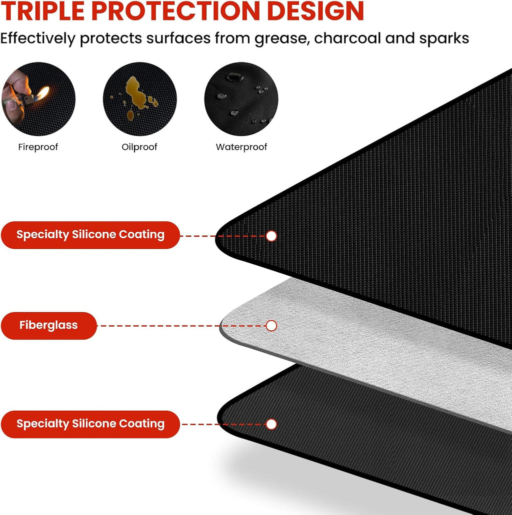 90x50in Double Sided Fireproof Grill Mat