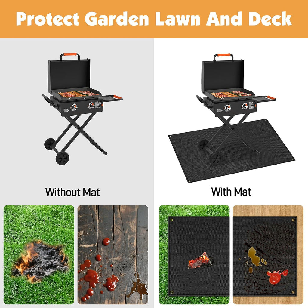 90x48in Extra Large Black Grill Mat for Blackstone Griddle