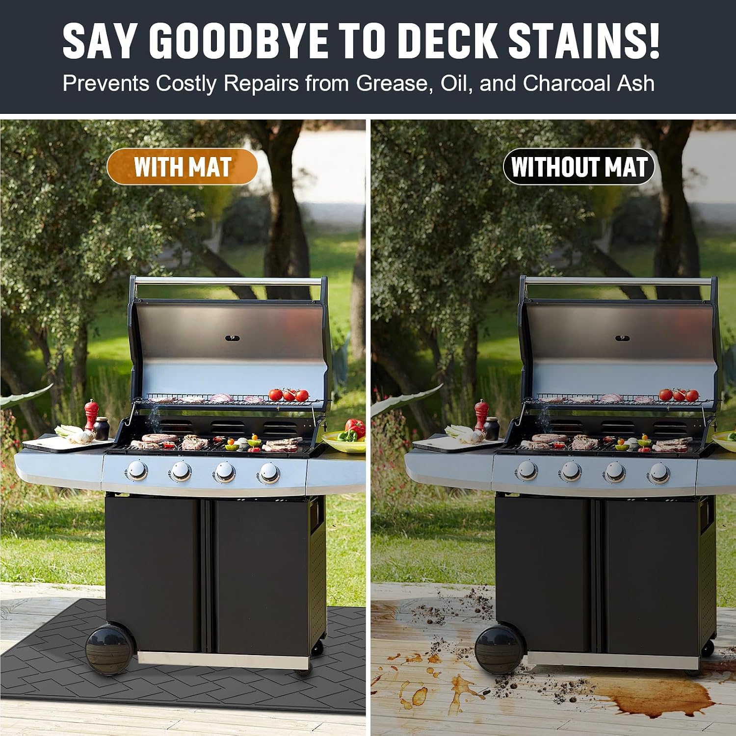 66x49in Heavy Duty Grill Deck Mat