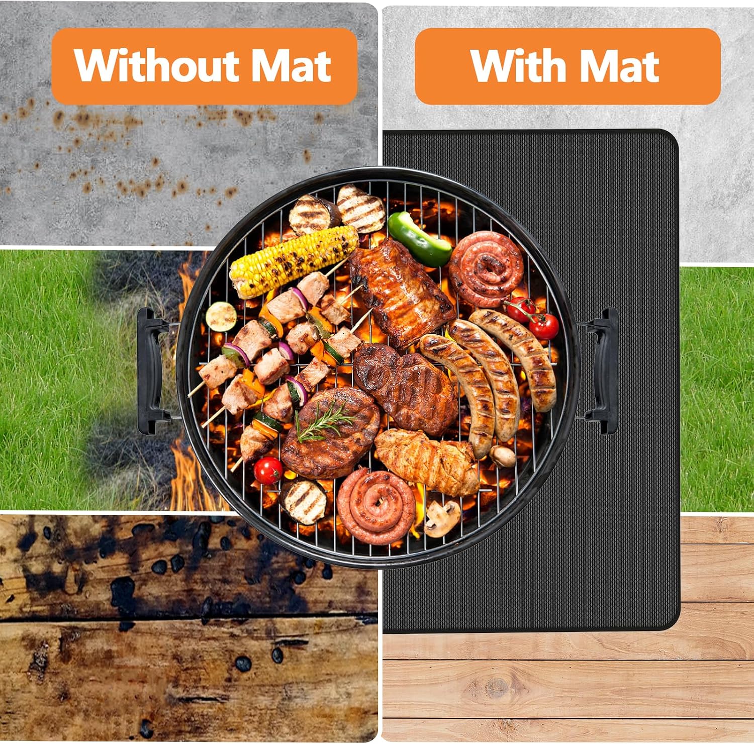76x48in Fireproof Grill Mat