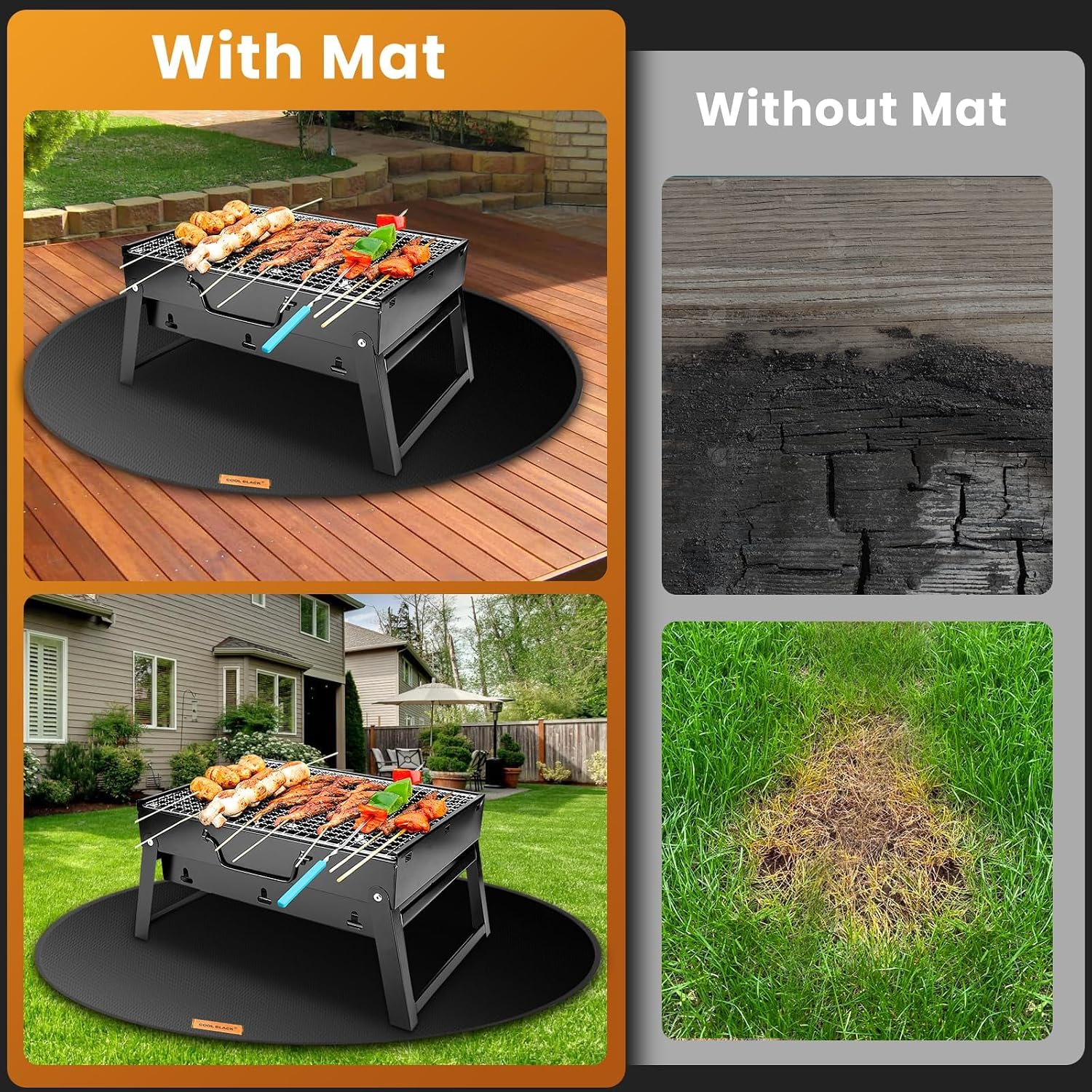 36in Round 5-Layer Double Sided Fire Pit Mat
