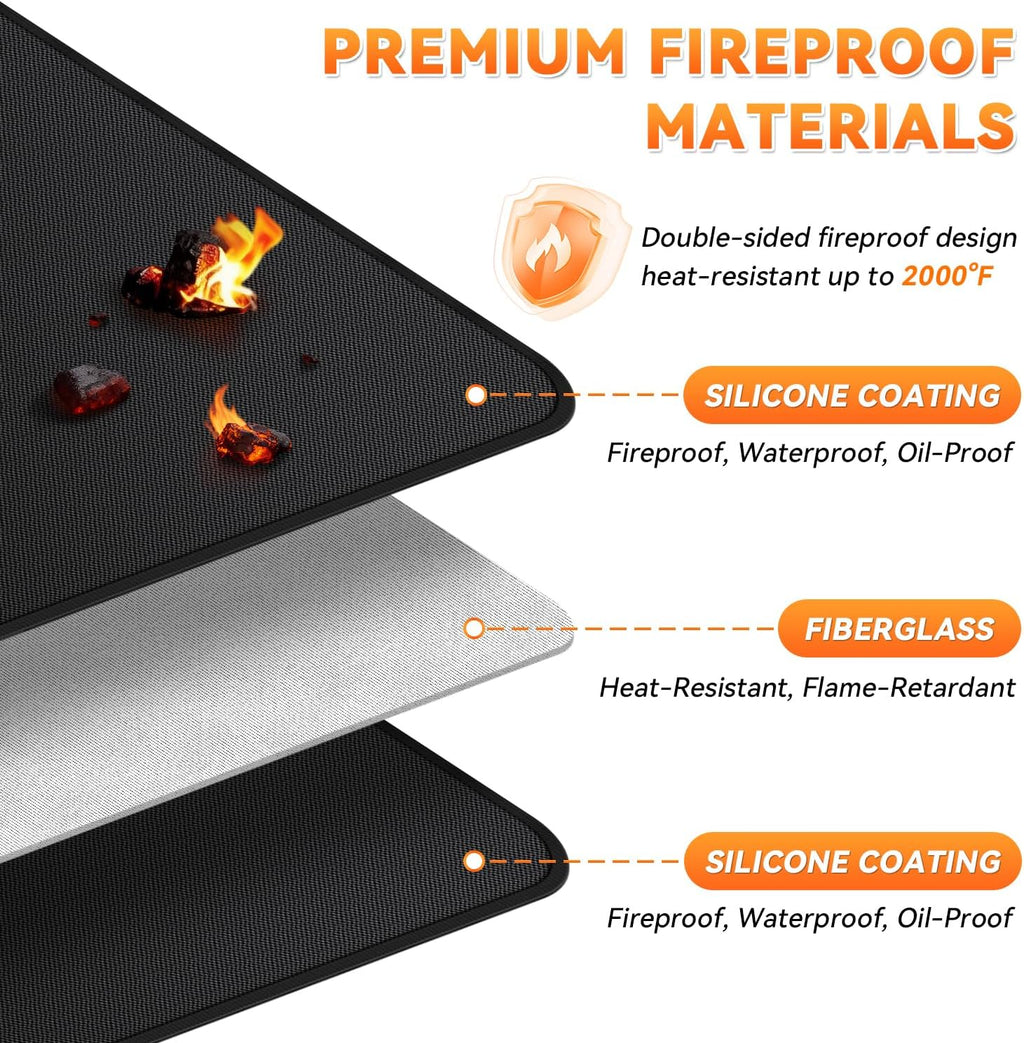 72x39in Double Sided Fireproof Under Grill Mat