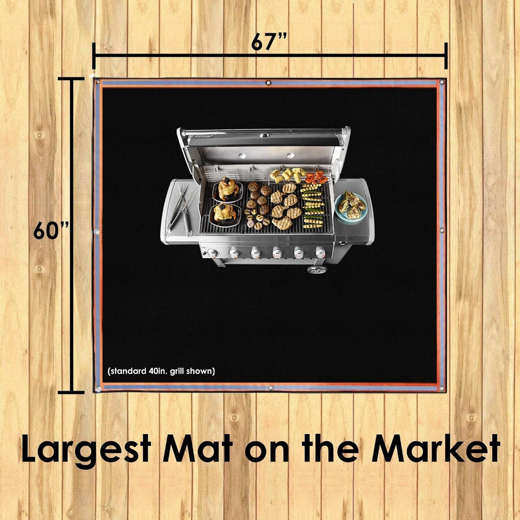 67x60in Triple Layer Fireproof Fire Pit Grill Mat
