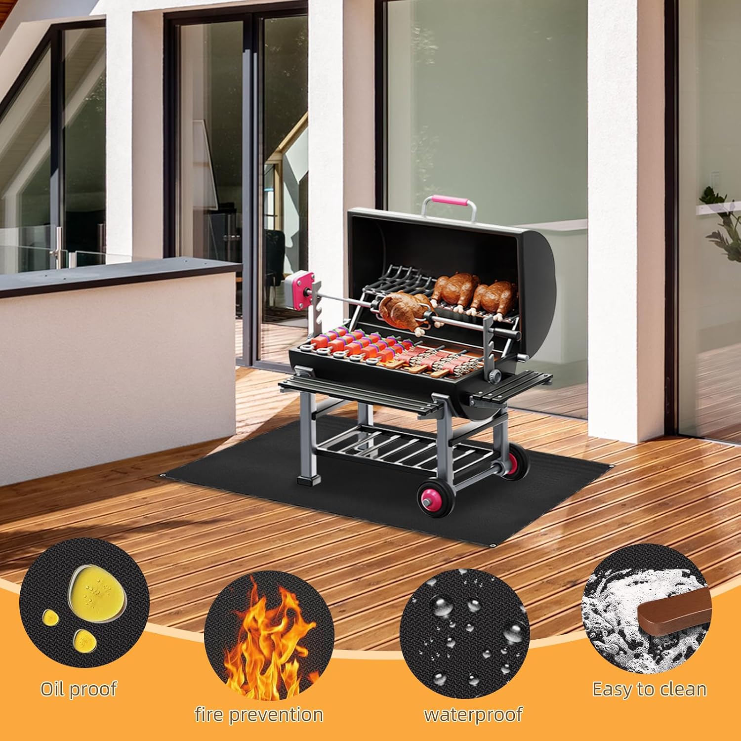 60x48in Double Sided BBQ Grill Mat