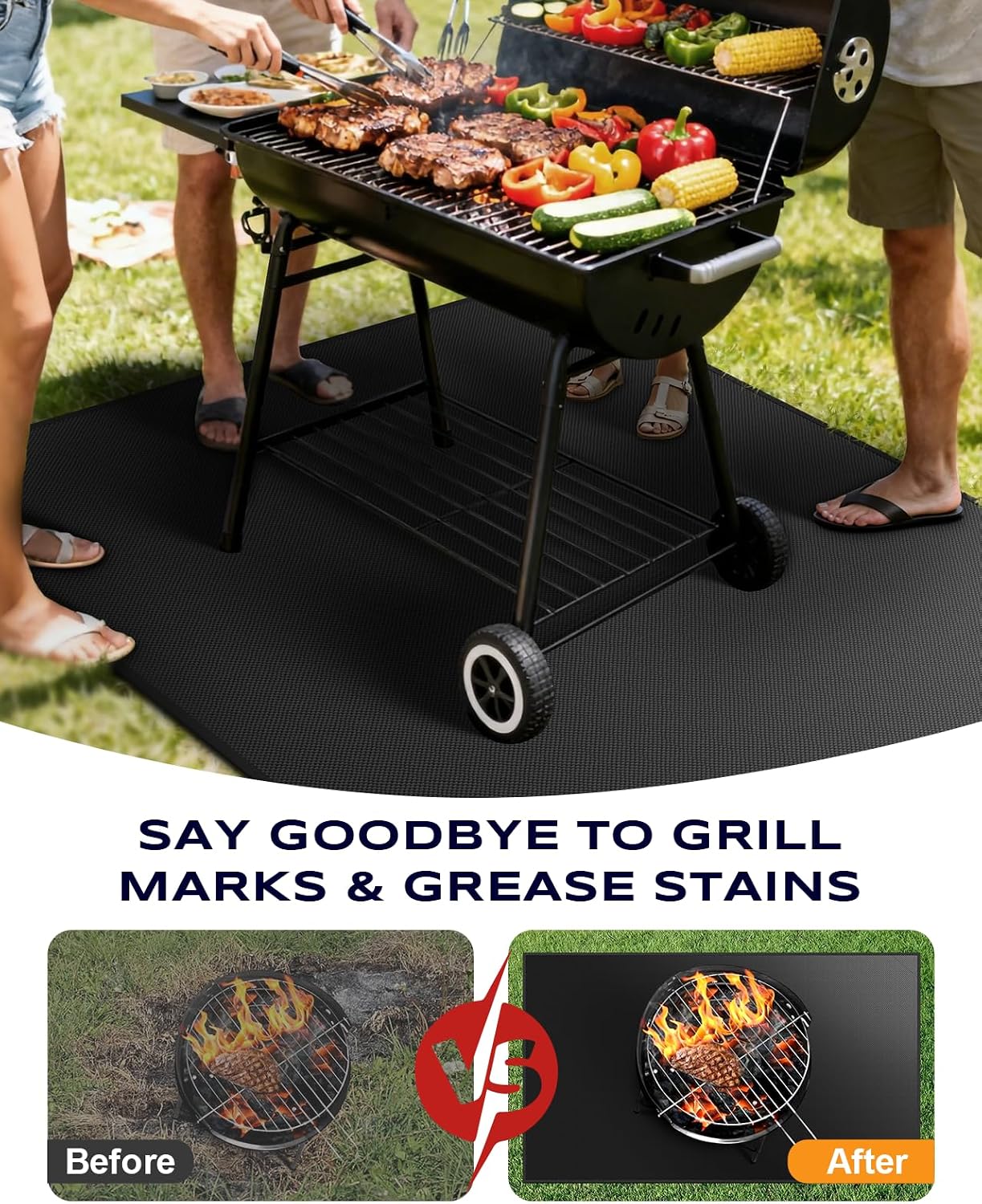 60x40in Double Sided Fireproof Grill Mat