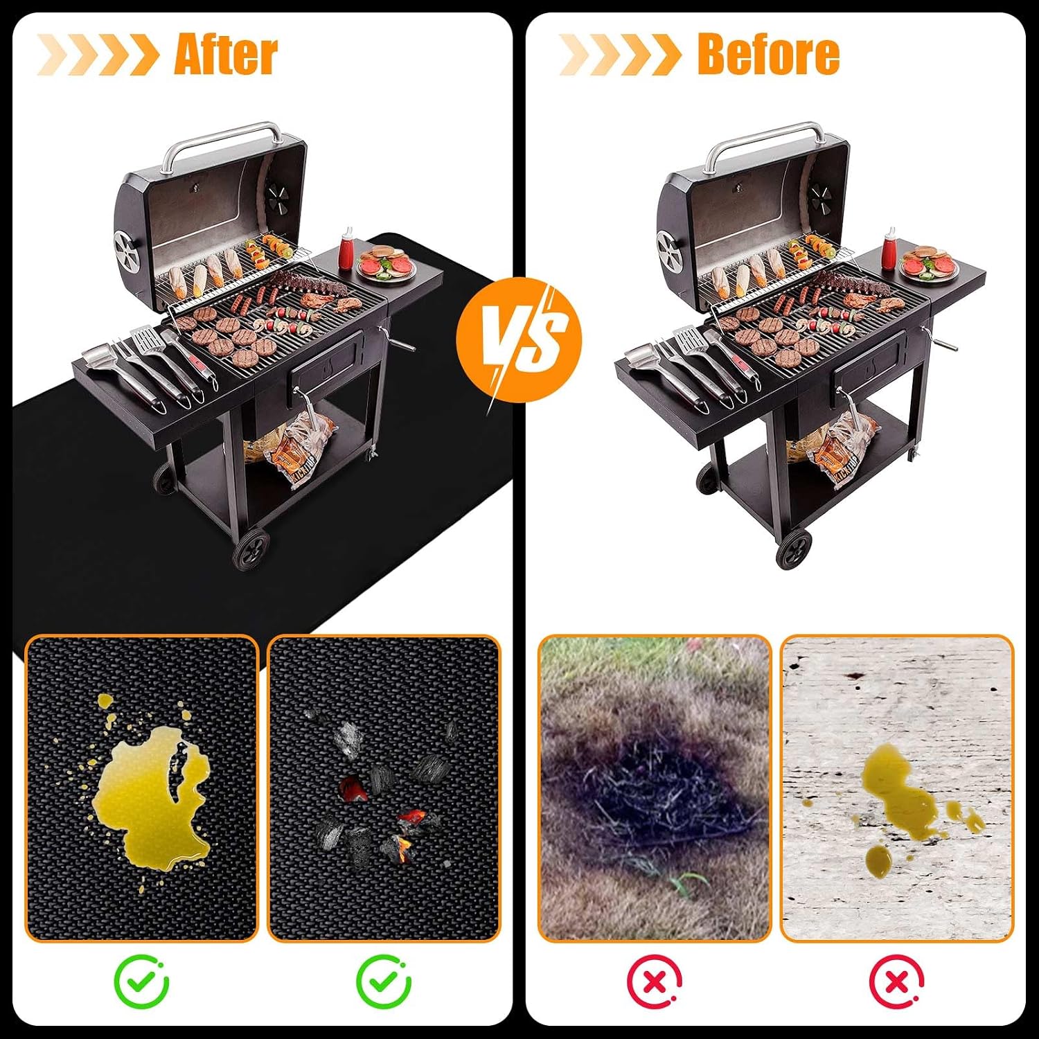 80x48in Fireproof Grill Mat