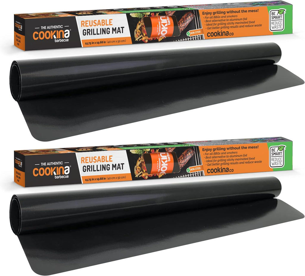 2 Pack Black Non-Stick BBQ Grill Mat