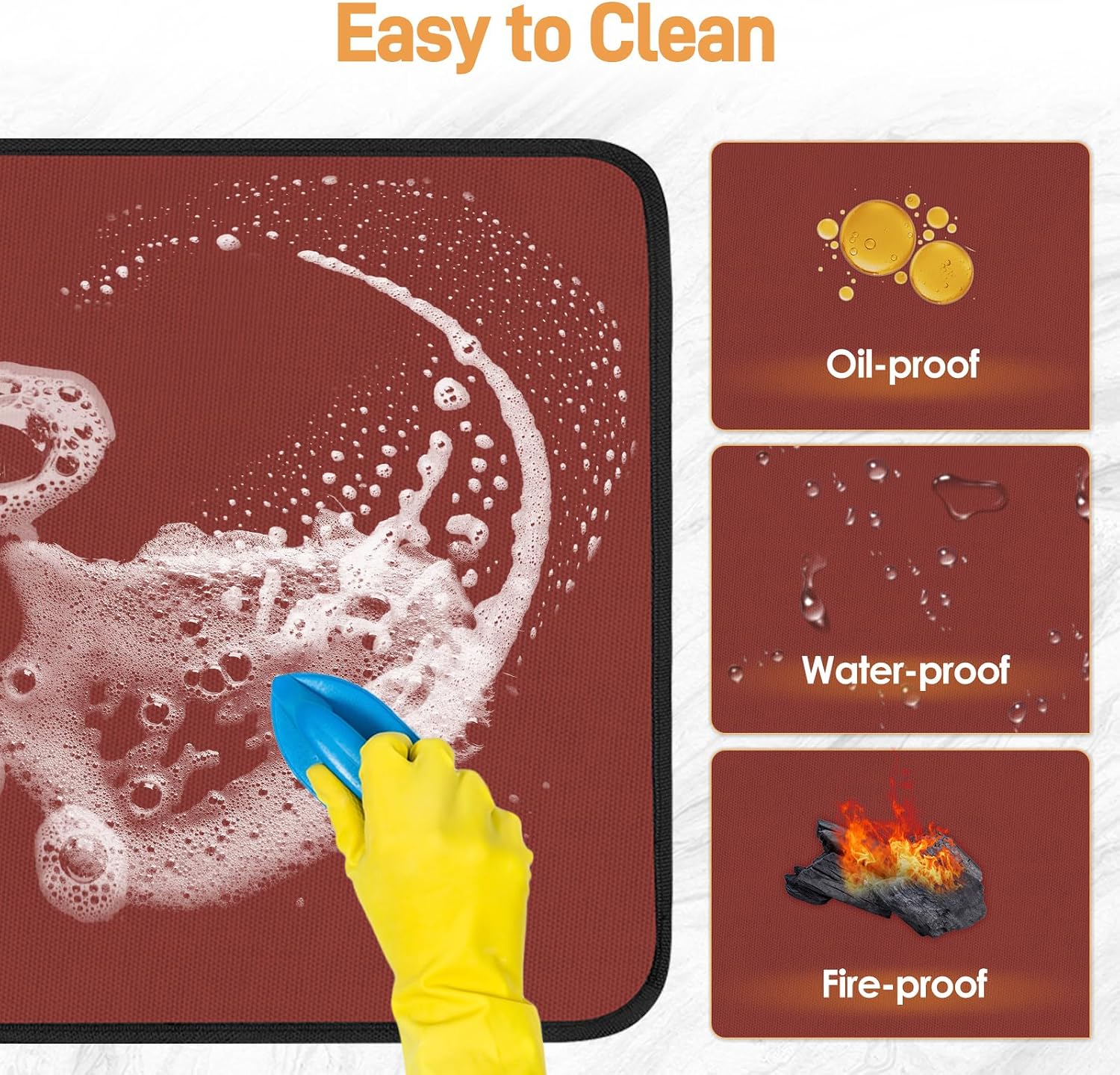 36x24in Red Countertop Grill Mat