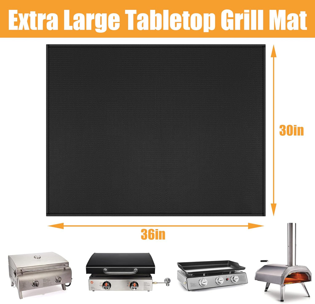 36x30in Black Countertop Grill Mat