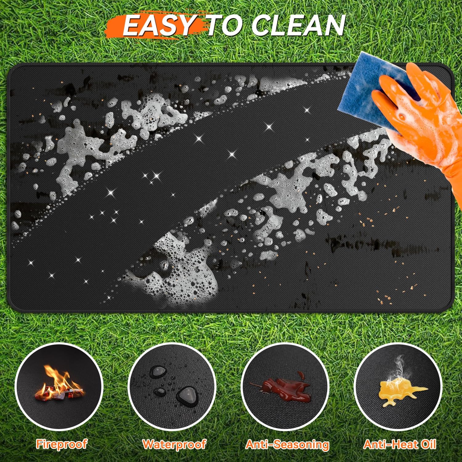 79x39in Double Sided Fireproof Grill Mat for Blackstone