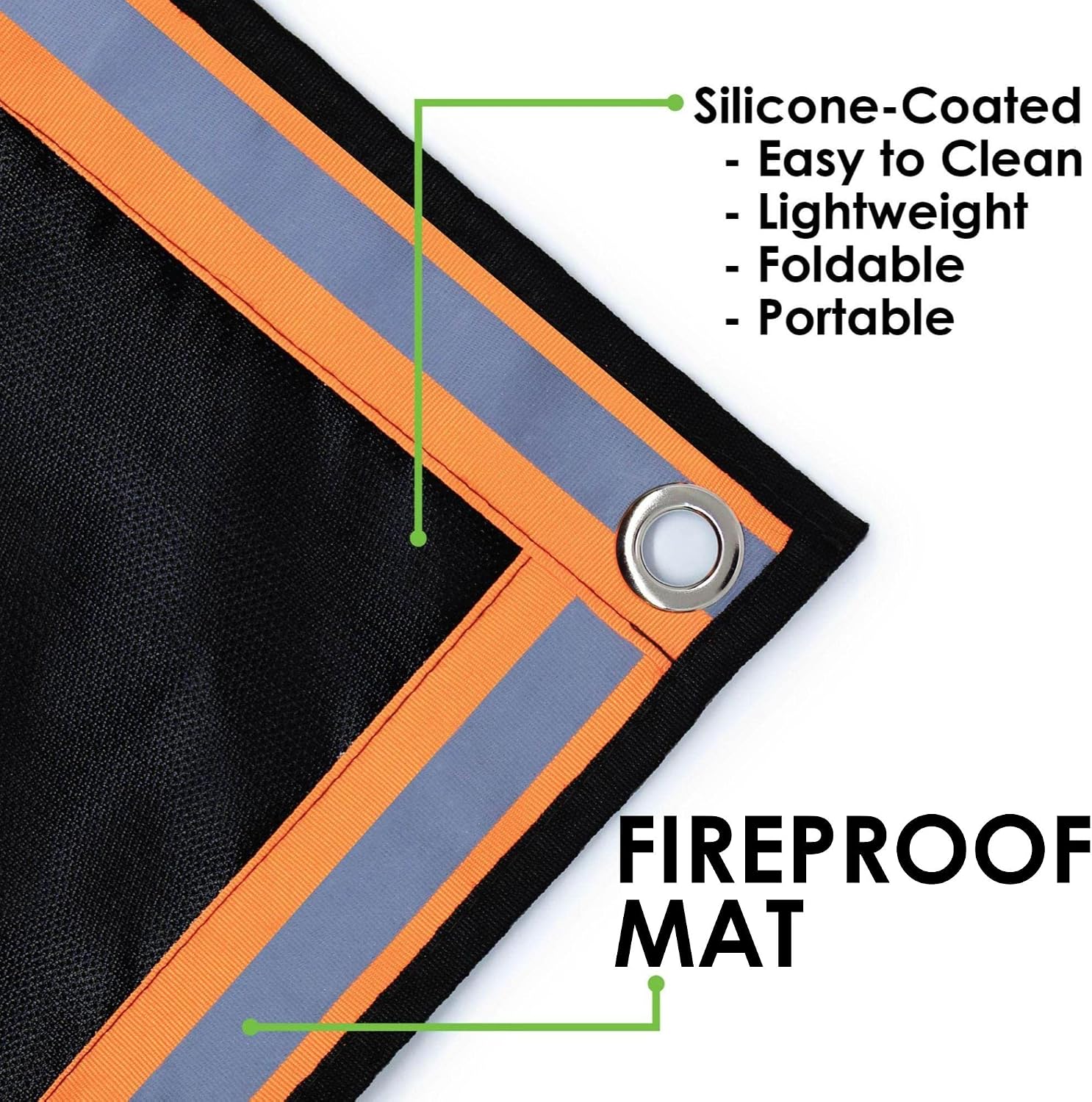 67x60in Triple Layer Fireproof Fire Pit Grill Mat