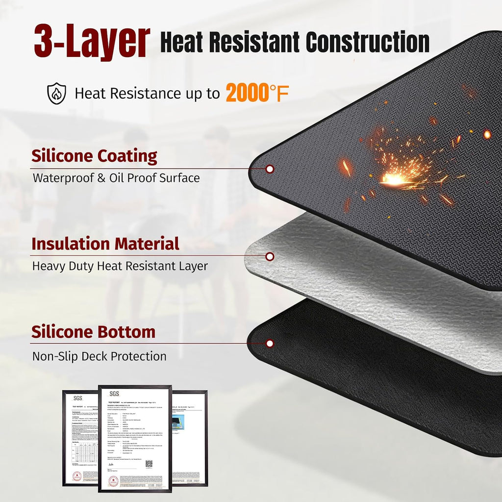 100x52in Non-Slip Fireproof Grill Mat