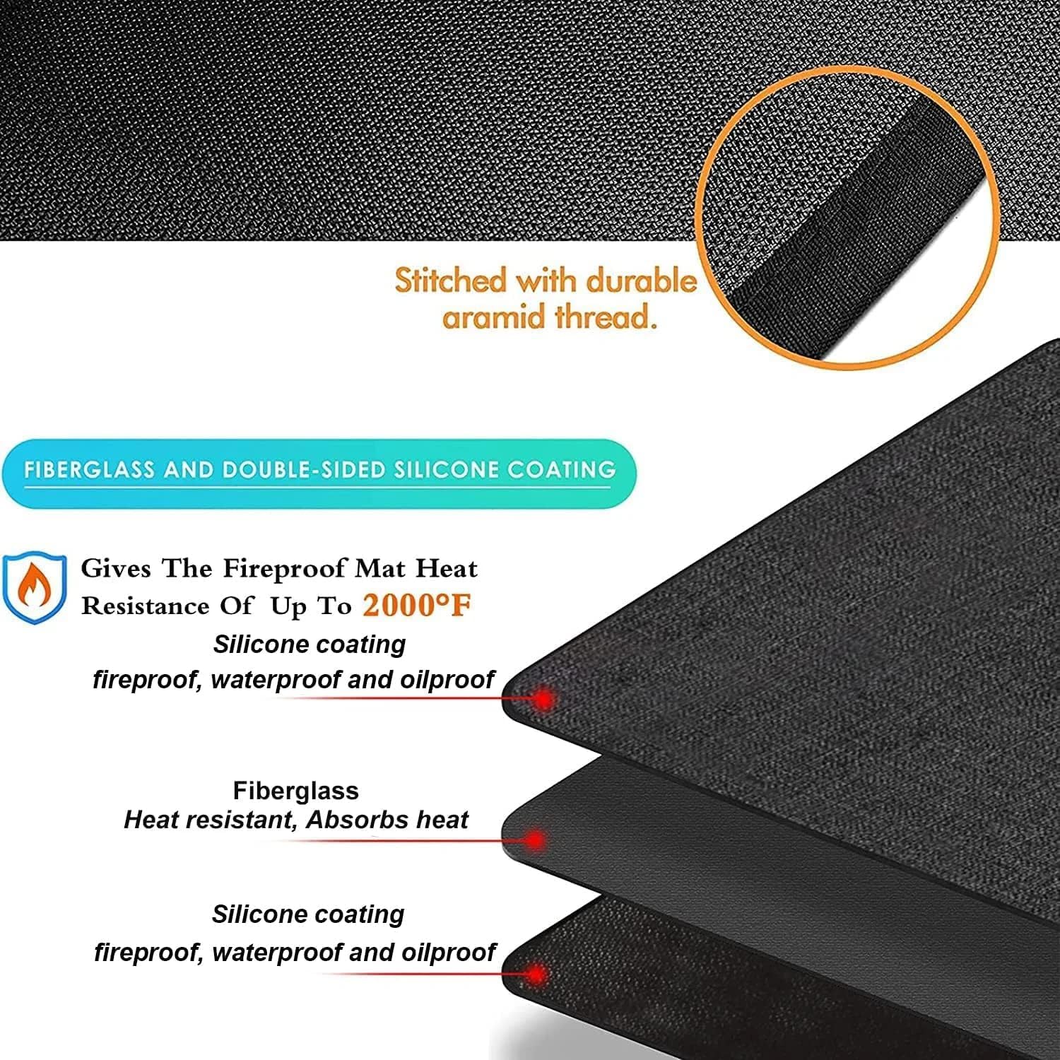 65x48in Fireproof BBQ Grill Mat