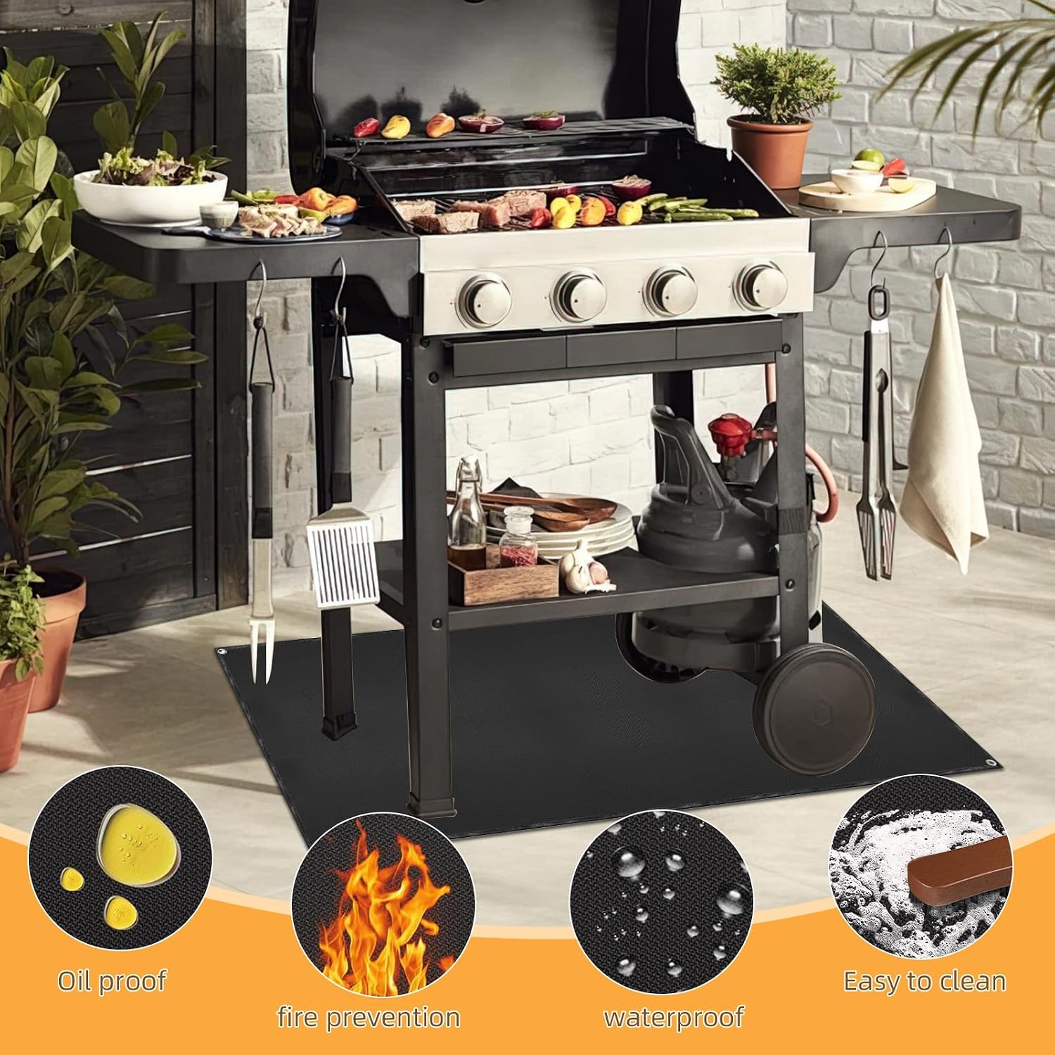 70x48in Double Sided BBQ Grill Mat