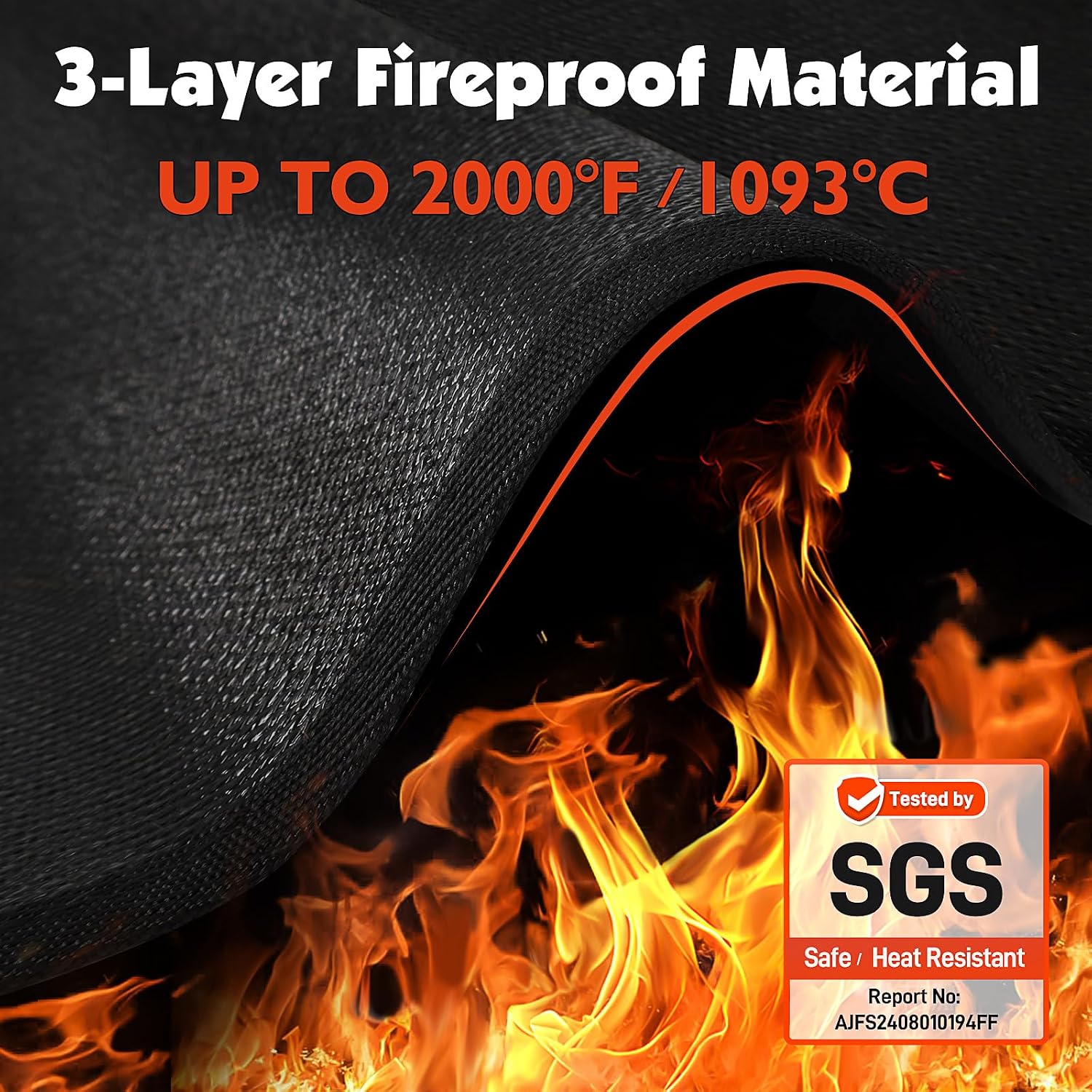 90x48in Black Grill Deck Mat