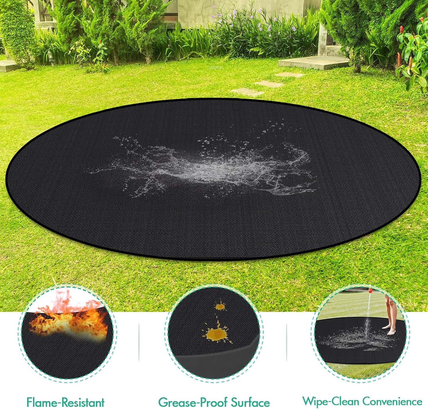 48in Round Heat Resistant Fireproof Deck Mat