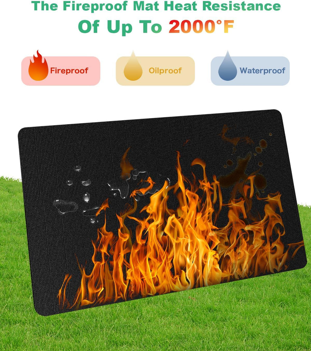 76x52in Large Double Sided Fireproof Under Grill Mat