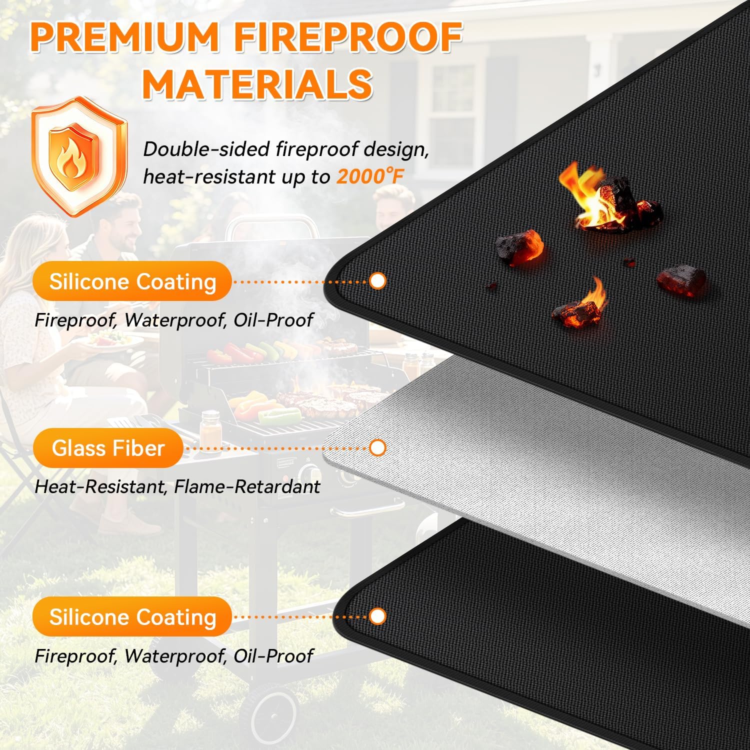65x39in Double Sided Grill Mat for Blackstone